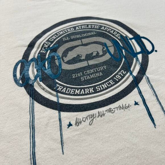 Ecko Unltd men’s size large white graphic T-Shirt Y2K - Picture 5 of 8